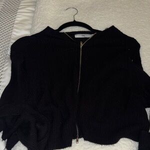 Adika Black Zippered Cardigan